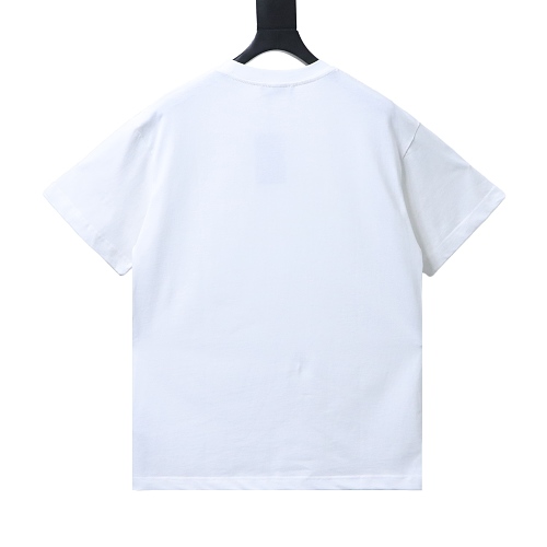 Balenciaga Blue Circular Print Letter Short-Sleeve T-Shirt