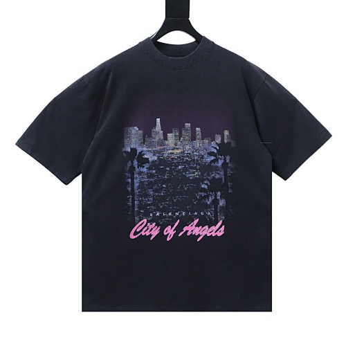BALENCIAGA Los Angeles Night View Distressed Short-Sleeve T-Shirt