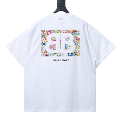 Balenciaga 25ss Sunflower Textured Seam-Sealed Short-Sleeve T-Shirt 02