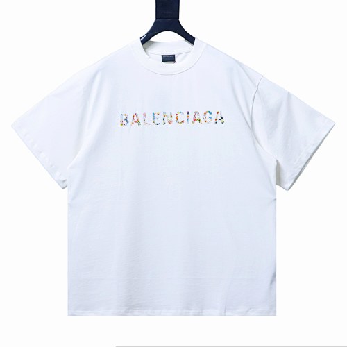 Balenciaga 25ss Sunflower Textured Seam-Sealed Short-Sleeve T-Shirt