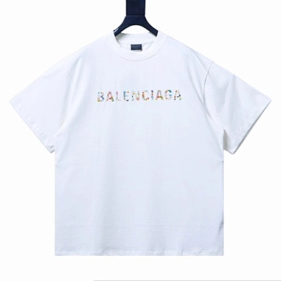 Balenciaga 25ss Sunflower Textured Seam-Sealed Short-Sleeve T-Shirt 01