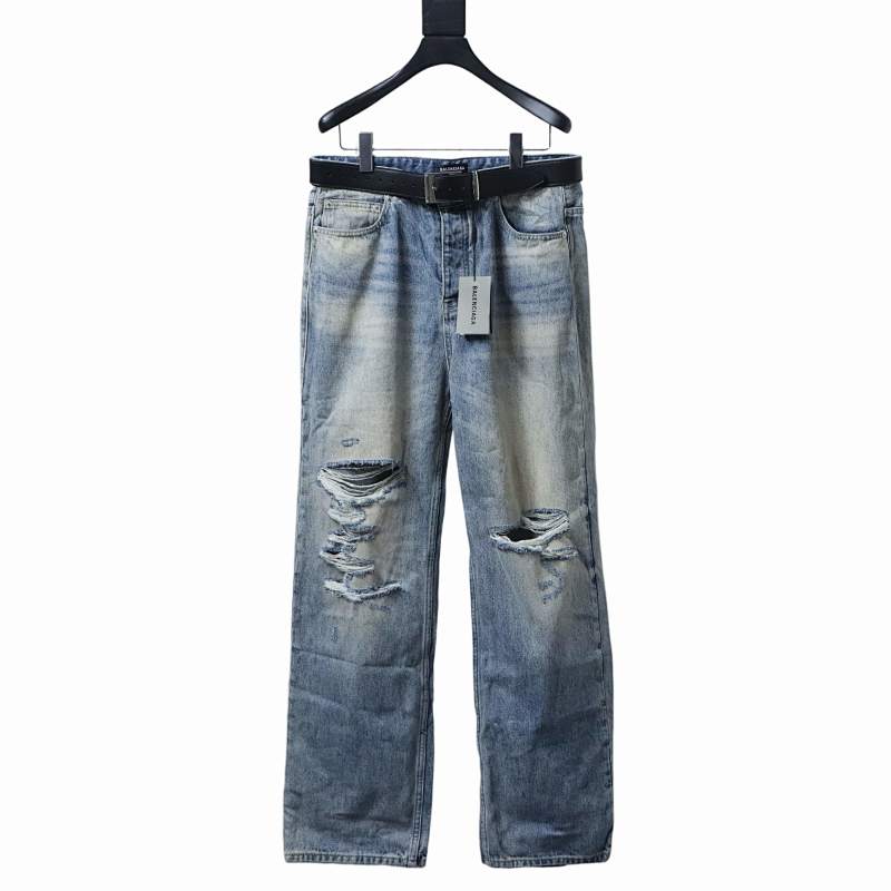 Balenciaga 25SS washed distressed jeans