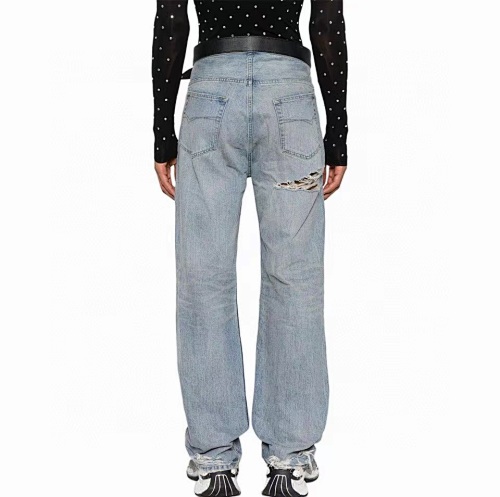 Balenciaga 25SS washed distressed jeans