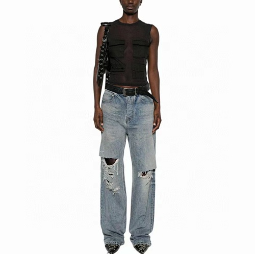 Balenciaga 25SS washed distressed jeans