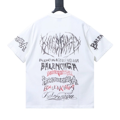 Balenciaga all-over letter print, direct-print breathable graffiti short-sleeved T-shirt 02
