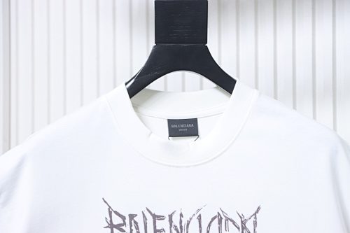 Balenciaga all-over letter print, direct-print breathable graffiti short-sleeved T-shirt