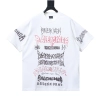 Balenciaga all-over letter print, direct-print breathable graffiti short-sleeved T-shirt