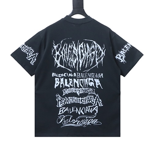 Balenciaga all-over letter print, direct-print breathable graffiti short-sleeved T-shirt