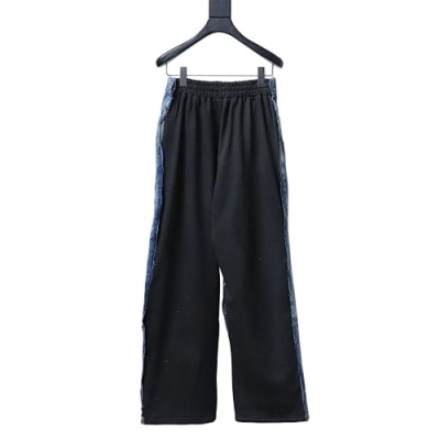 Balenciaga BLCG 24ss patchwork black floral grey denim trousers 02