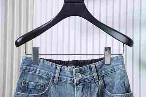 Balenciaga BLCG 24ss patchwork black floral grey denim trousers