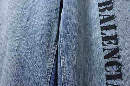Balenciaga BLCG 24ss patchwork black floral grey denim trousers