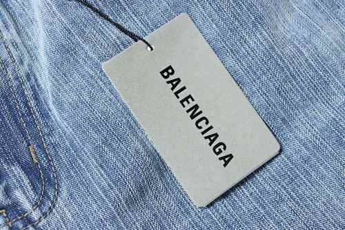 Balenciaga BLCG 24ss patchwork black floral grey denim trousers