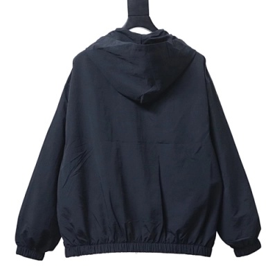 Balenciaga BLCG 26SS 3M Black and Red Embroidered Hooded Sports Jacket 02