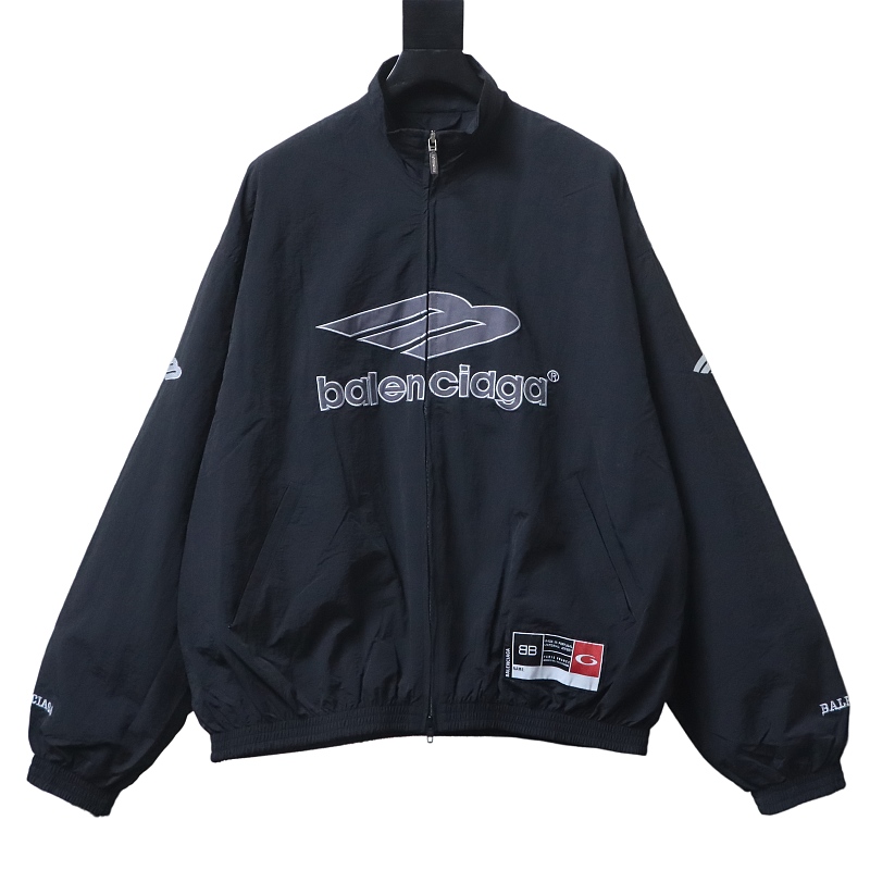 Balenciaga BLCG 26SS Cursive Signature Embroidered Hooded Sports Jacket