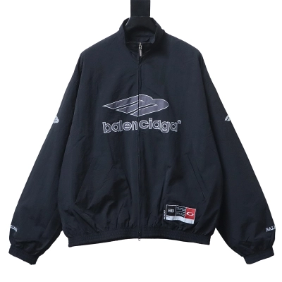 Balenciaga BLCG 26SS Cursive Signature Embroidered Hooded Sports Jacket 01