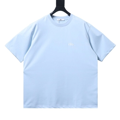 ALO 26SS Embroidered Logo Short-Sleeve T-Shirt Blue 01