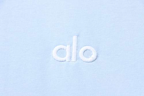 ALO 26SS Embroidered Logo Short-Sleeve T-Shirt Blue