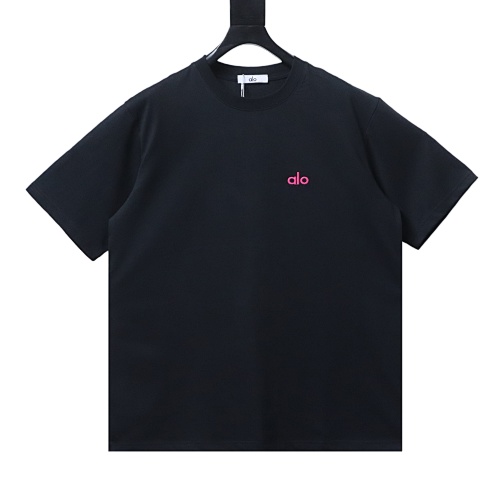 ALO 26SS Embroidered Logo Short-Sleeve T-Shirt Black