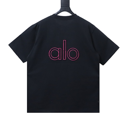 ALO 26SS Embroidered Logo Short-Sleeve T-Shirt Black