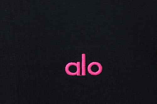 ALO 26SS Embroidered Logo Short-Sleeve T-Shirt Black