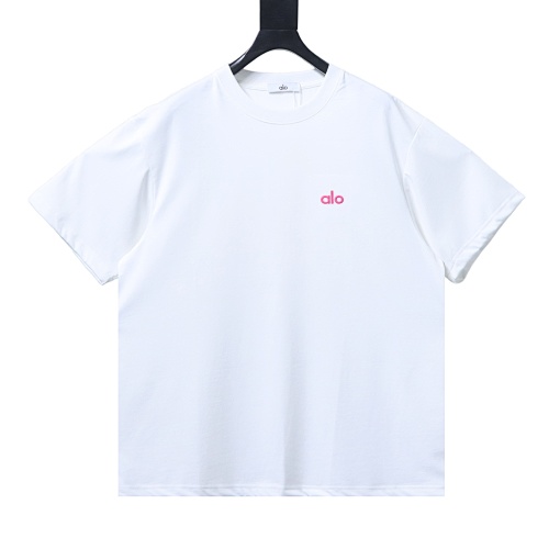 ALO 26SS Embroidered Logo Short-Sleeve T-Shirt White