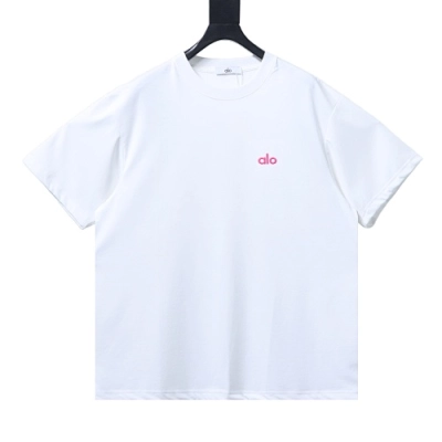 ALO 26SS Embroidered Logo Short-Sleeve T-Shirt White 01