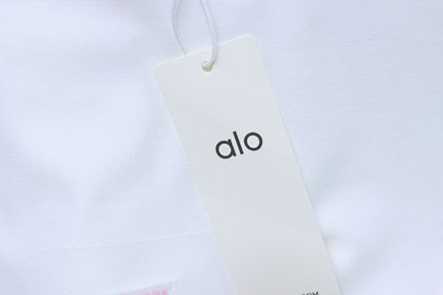 ALO 26SS Embroidered Logo Short-Sleeve T-Shirt White