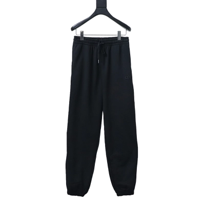 ALO Solid Color Embroidered Letter Cotton Pants 01