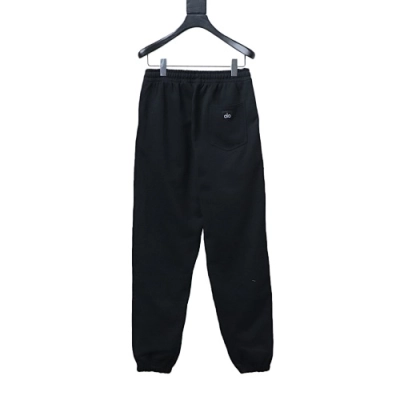 ALO Solid Color Embroidered Letter Cotton Pants 02