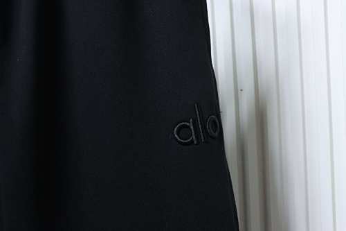 ALO Solid Color Embroidered Letter Cotton Pants