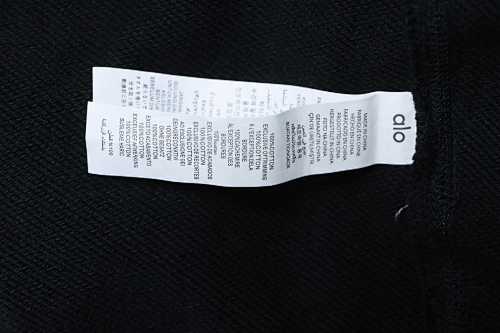 ALO Solid Color Embroidered Letter Cotton Pants