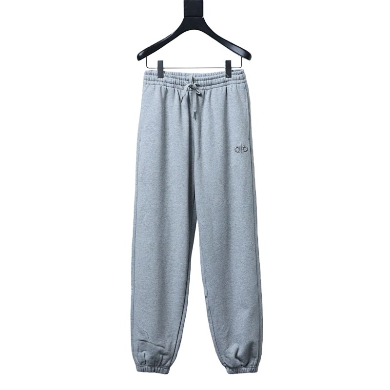 ALO Solid Color Embroidered Letter Cotton Pants