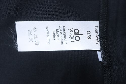 Alo Yoga Simple Silicone Letter Print T-Shirt Black
