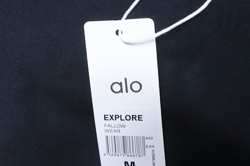 Alo Yoga Simple Silicone Letter Print T-Shirt Black