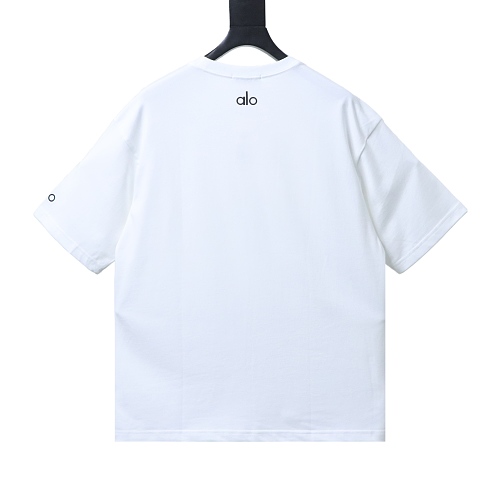 Alo Yoga Simple Silicone Letter Print T-Shirt White