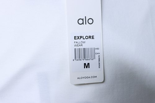 Alo Yoga Simple Silicone Letter Print T-Shirt White