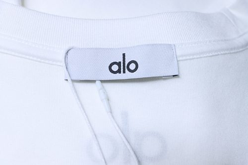 Alo Yoga Simple Silicone Letter Print T-Shirt White