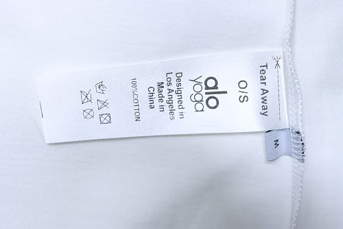 Alo Yoga Simple Silicone Letter Print T-Shirt White