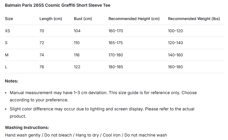 Balman 26SS Cosmic Starry Sky Graffiti Short-Sleeve T-Shirt