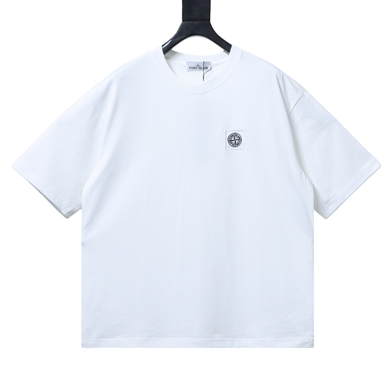 Stone Island Embroidered Badge Round Neck T-shirts