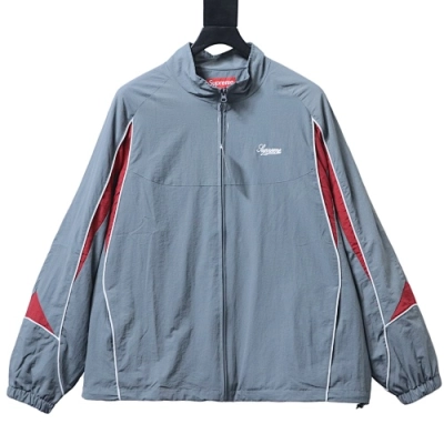 Supreme 25FW Contrast Piping Track Jacket Grey 01