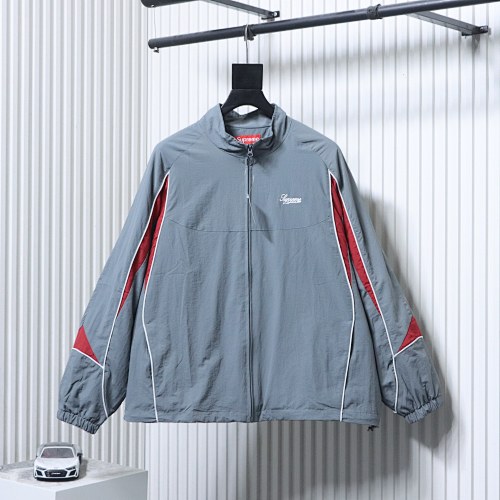 Supreme 25FW Contrast Piping Track Jacket Grey