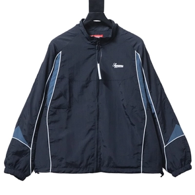 Supreme 25FW Contrast Piping Track Jacket Black 01