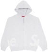 Supreme Big Logo Zip Up Hooded Sweatshirt Ash Grey