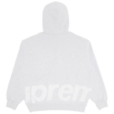 Supreme Big Logo Zip Up Hooded Sweatshirt Ash Grey 02
