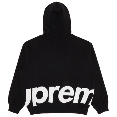 Supreme Big Logo Zip Up Hooded Sweatshirt Black 02