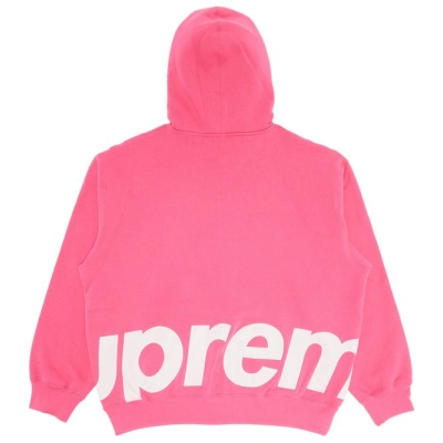 Supreme Big Logo Zip Up Hooded Sweatshirt Magenta 02