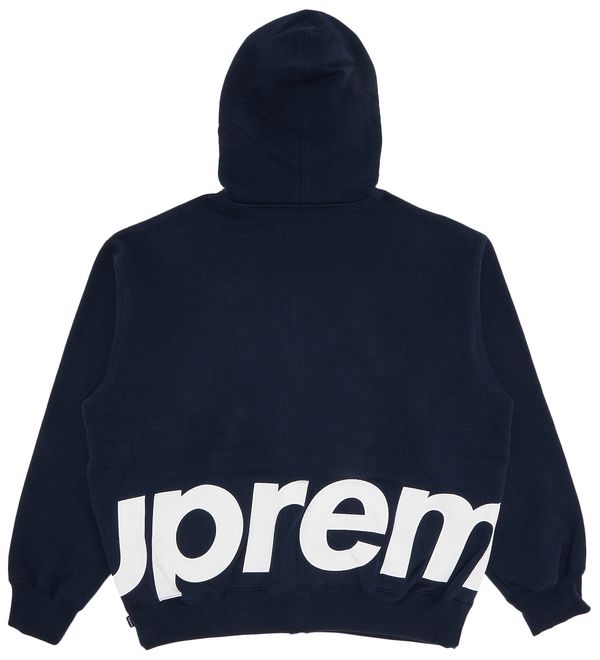 Supreme Big Logo Zip Up Hooded Sweatshirt Navy