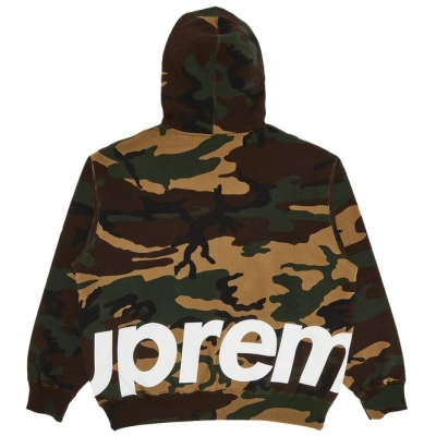 Supreme Big Logo Zip Up Hooded Sweatshirt Woodland Camo 02