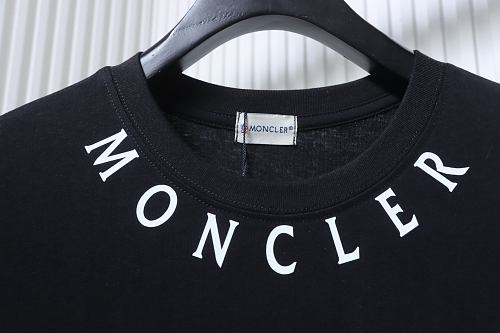 Moncler 26ss Short-Sleeve T-Shirt with Lettering Print on the Collar Black